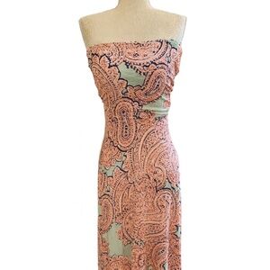 The Limited Strapless Paisley Maxi Dress – Coral & Mint Green